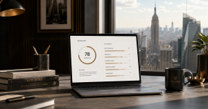 Pravda Business Grader local business SEO audit showing website, Google presence and competitor scoring